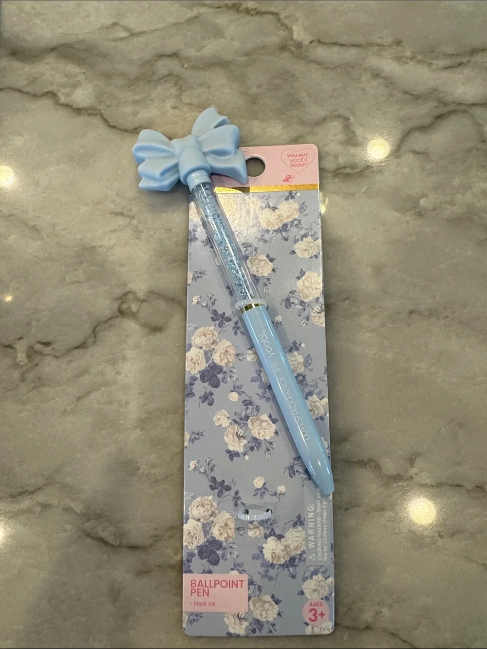 Love shack fancy Light Blue Floral Kids Accessory Pouch & Pen Set